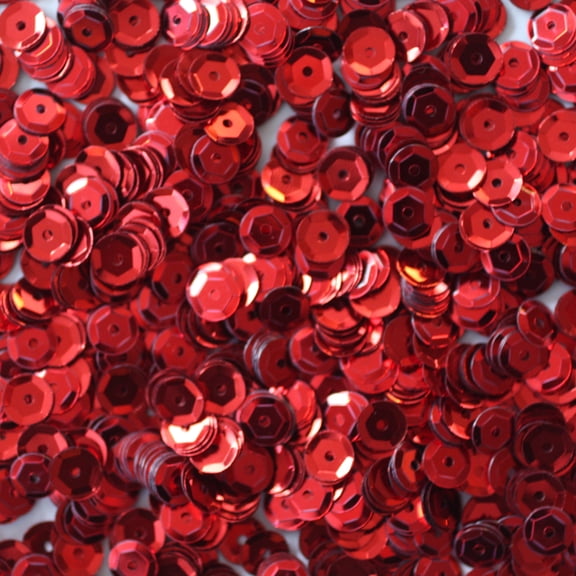 Red Cup Sequins 6mm Shiny Metallic Made in USA