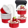 Red Cupcake Liners Muffin Tins 50 Pack,FreeAir 5oz Aluminum Foil