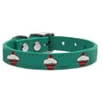thumbnail image 1 of Red Cupcake Widget Genuine Leather Dog Collar Jade 16, 1 of 2