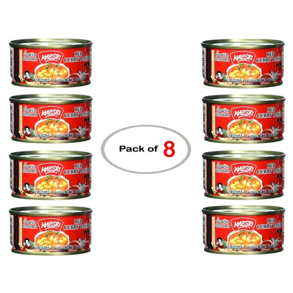 Red Curry Paste (Nam Phrik Gaeng Daeng) for Spicy Thai Food, 4 oz / 114 g (Pack of 8, Maesri Thai Cuisine)