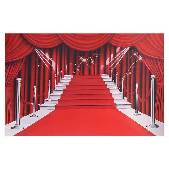 Red Curtain Backdrop Banner, Large Red Carpet Fabric Photography Backdrop Photo Background Studio Prop for Decorations