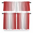 thumbnail image 1 of Red and Curtain Valances Set White Gradient Kitchen Curtains 24&nbsp;inch Length Rod Pocket Valance and Tiers 3 Piece Set Small Bedroom Bathroom Laundry Decor, 1 of 9
