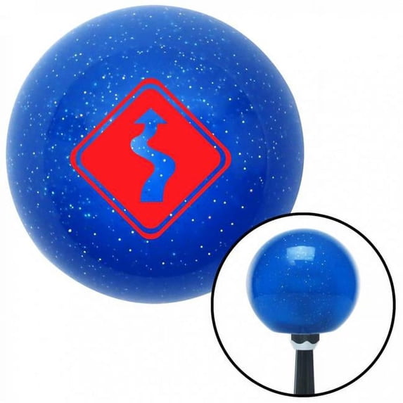Red Curvy Road Blue Metal Flake Shift Knob with M16 x 1.5 Insert Shifter Auto Brody