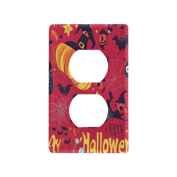 Red Cute Halloween Icon Light Switch Cover Switch Plate Outlet Cover Plug Cover for Electrical Outlet