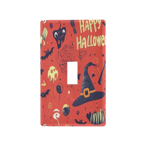 Red Cute Halloween Many Icons Light Switch Cover Switch Plate Outlet Cover Plug Cover for Electrical Outlet