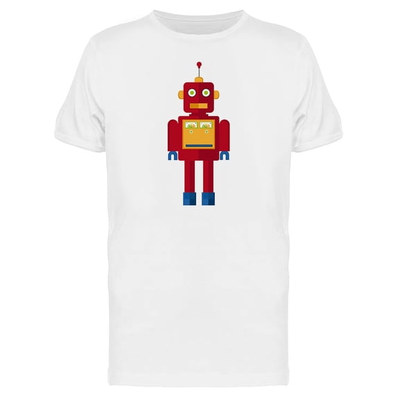 Red Cute Robot T-Shirt Men -Image by Shutterstock, Male Small
