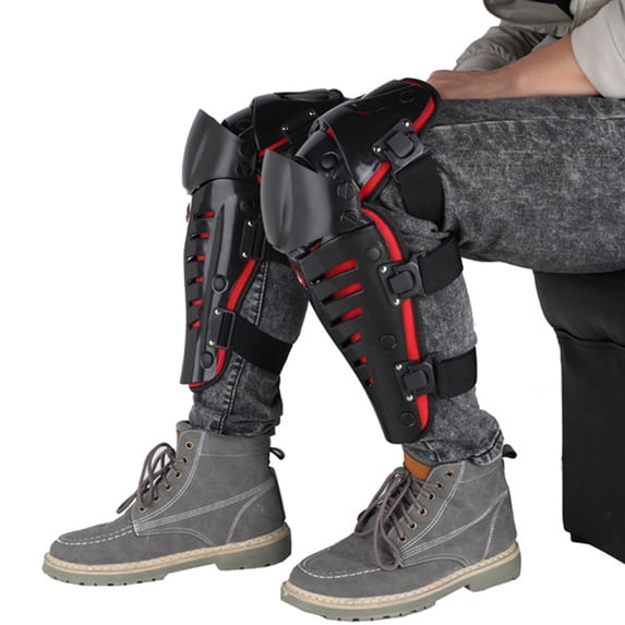 Red Cycling Safety Gear Set, 1 Pair Wrist & Knee Pads, One Size Fits Most - Impact Protection For Safe Biking, Commuting, Outdoor Activities - For Cyclists, Mountain Biking