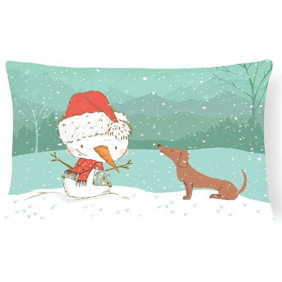 Red Dachshund Snowman Christmas