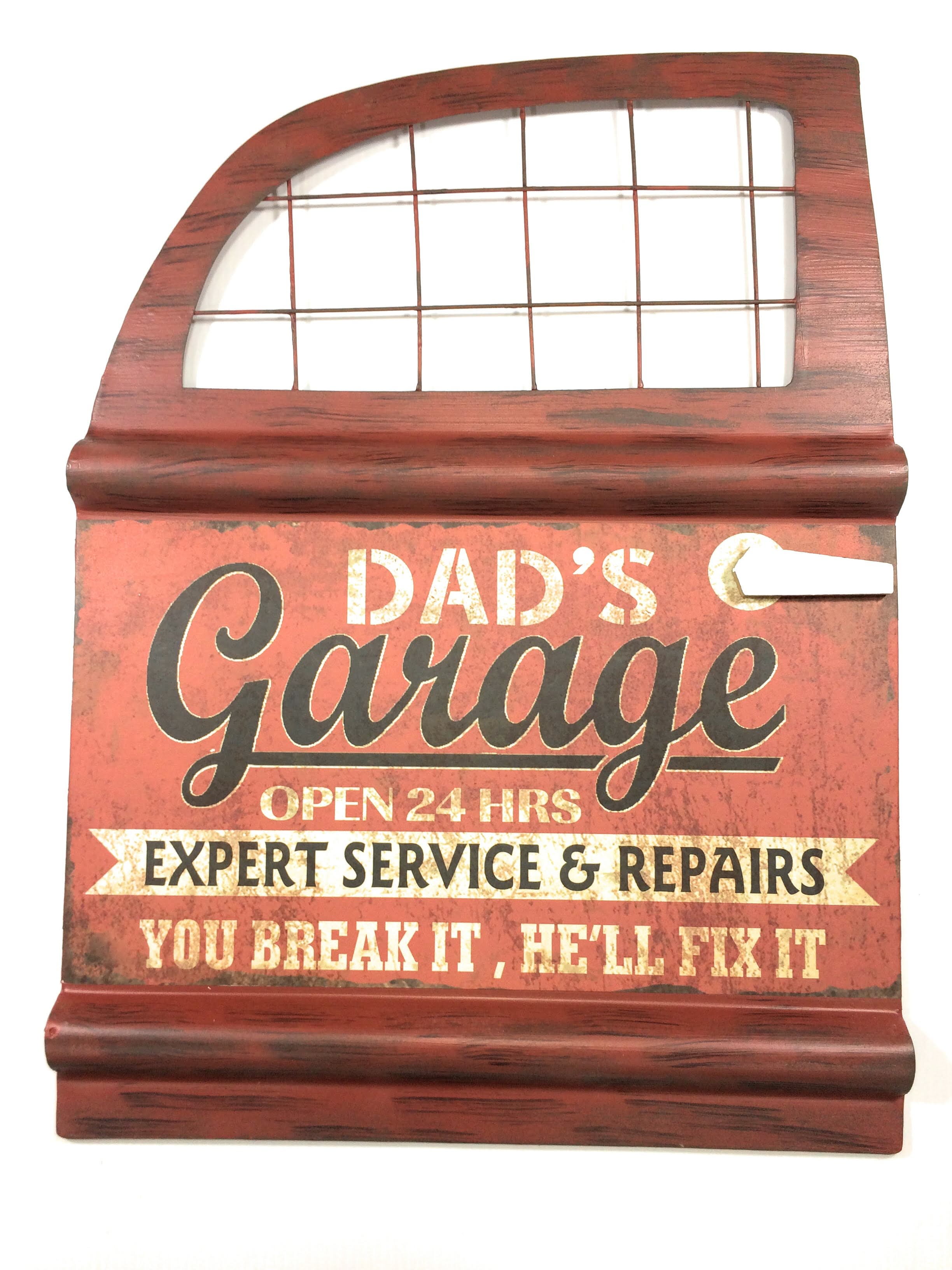 Red Dads Garage Expert Service Rustic Metal Sign - Walmart.com