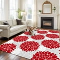 thumbnail image 1 of Red Dahlia Area Rug 5x8 FT, Non Slip Bedroom Throw Carpet, Vintage Country Grey Abstract Flowers Floral Washable Soft Floor Carpet Non-Shedding Rug for Living Room Nursery Dorm Office, 1 of 9