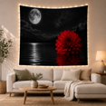 thumbnail image 1 of Red Dahlia on Dark Moonlit Lake, Dramatic Gothic Illustration, Halloween Gift for Flower Lovers, Moonlit Wall Art, Tapestry Wall Hanging for Bedroom and Living Room, 1 of 6