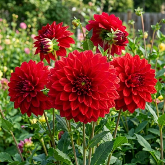 Red Dahlia Tuber, Vibrant Red Blooms, Summer Flowering Perennial, Dahlia Flowers for Indoor Outdoor Growing