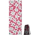 thumbnail image 1 of Red Daisy Flower Green Centers Pattern Hot Yoga Mat Towel Non Slip for Hot Yoga - Quick-Drying Yoga Mat Cover with 4 Corner Pockets with Travel Bag - Hot Yoga Towel Non Slip 70"x26", 1 of 6