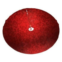 Red Damask Christmas Tree Skirt for Xmas Holiday Home Decor Farmhouse Decorations Indoor 48"