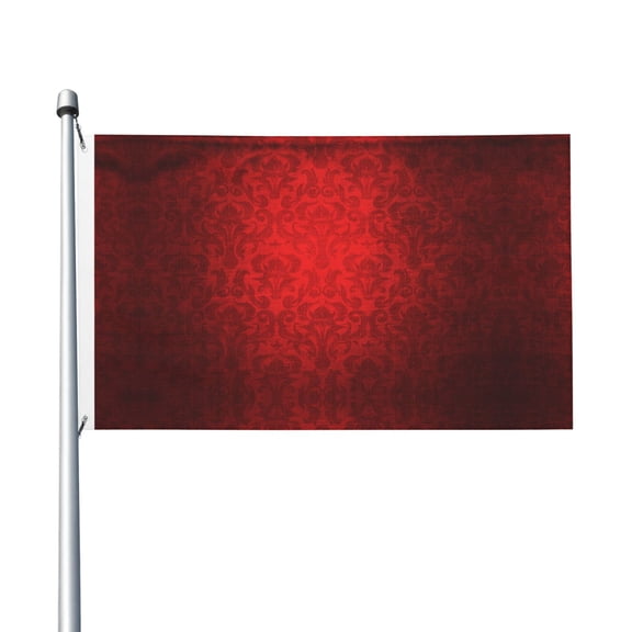 Red Damask Flags 3 X 5 Foot Printed Bright And Vivid Colors Flag With Two Grommets