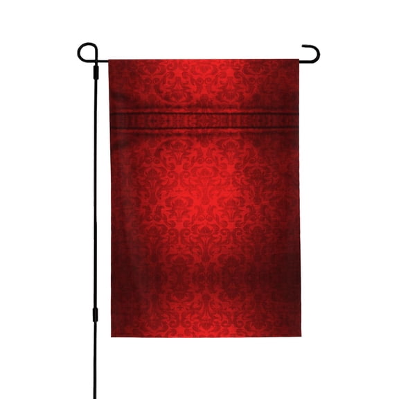 Red Damask Garden Flag 28x40 Double Sided Large Stained House Yard Flag For Outside Porch Lawn Decor