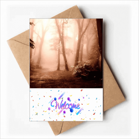 Red Dark Forestry Science Nature Scenery Welcome Back Greeting Cards Envelopes Blank
