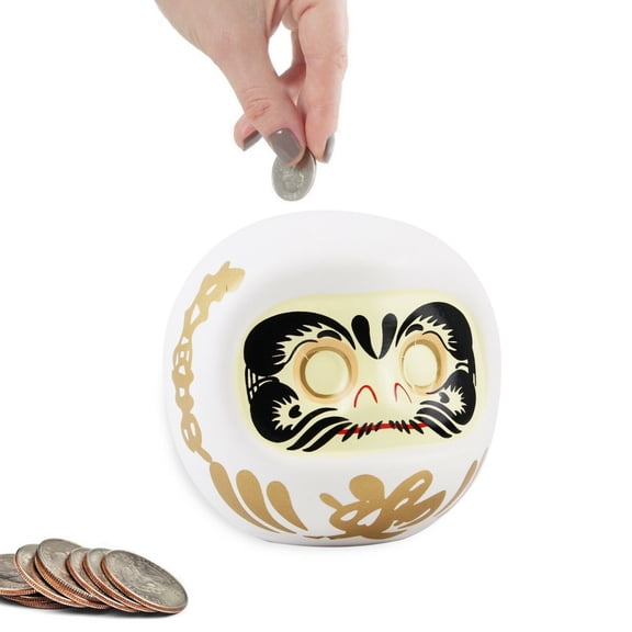 White Daruma Doll Love Doll Harmony Relationship Doll Blank Eyes Piggy/Coin Bank KT00177