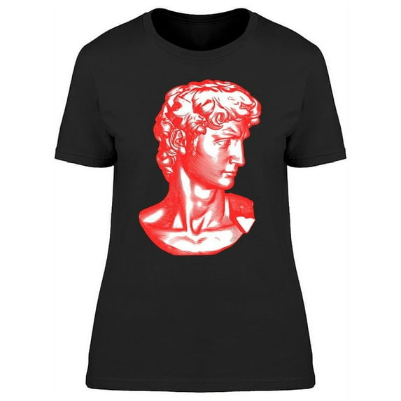 Red David Bust Design T-Shirt Women -Image by Shutterstock, Female Medium