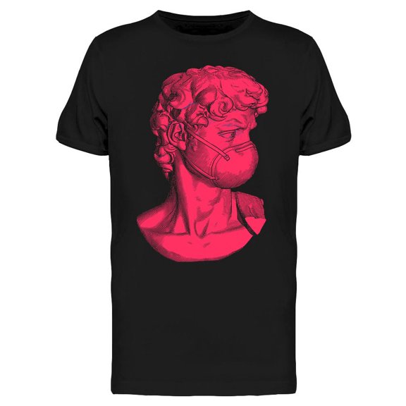 Red David Head With Mask T-Shirt Men -Image by Shutterstock, Male Medium
