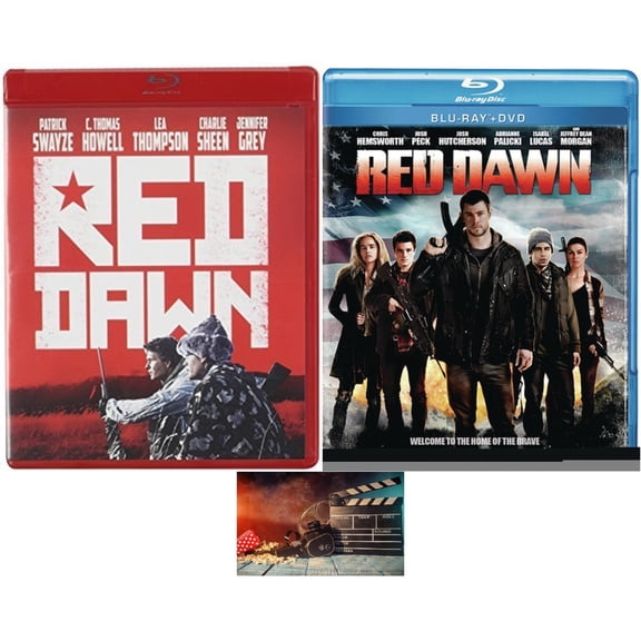 Red Dawn Double Feature Original & Remake 2 Blu Ray Set Includes Glossy Print Movie Camera Art Card