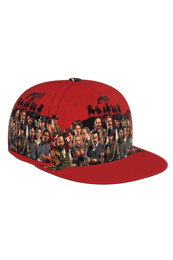 Red Dead Redemption Flat Brim Bill Baseball Cap Adjustable Hat Hip Hop Caps for Dad Men Women