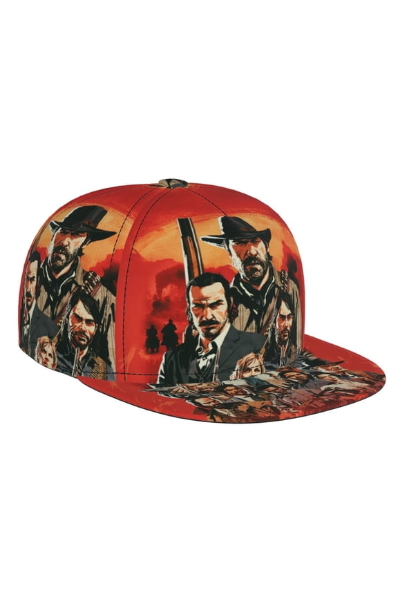 Red Dead Redemption Flat Brim Bill Baseball Cap Adjustable Hat Hip Hop Caps for Dad Men Women