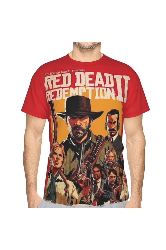 Red Dead Redemption Men's T-Shirt Fashion Tops Slim Fit Short Sleeve Shirts Casual Men Tees