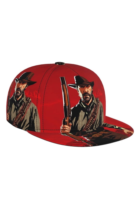 Red Dead Redemption Rdr Flat Brim Bill Baseball Cap Adjustable Hat Hip Hop Caps for Dad Men Women