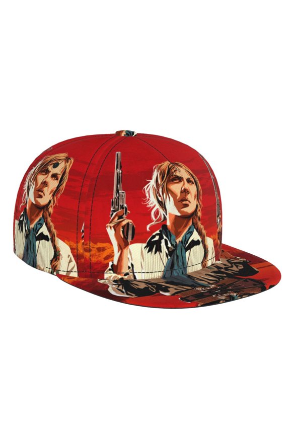 Red Dead Redemption Rdr Flat Brim Bill Baseball Cap Adjustable Hat Hip Hop Caps for Dad Men Women
