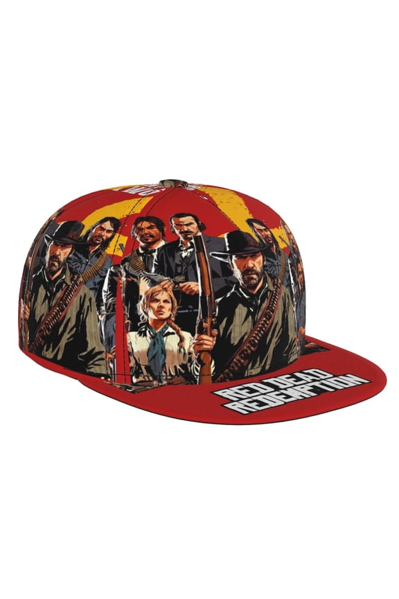 Red Dead Redemption Rdr Flat Brim Bill Baseball Cap Adjustable Hat Hip Hop Caps for Dad Men Women