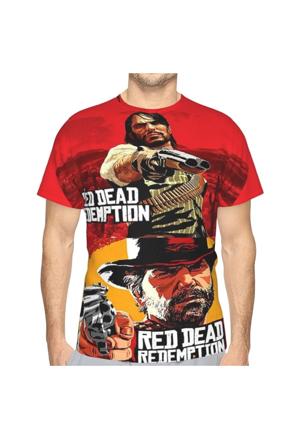 Red Dead Redemption Rdr Men's T-Shirt Fashion Tops Slim Fit Short Sleeve Shirts Casual Men Tees