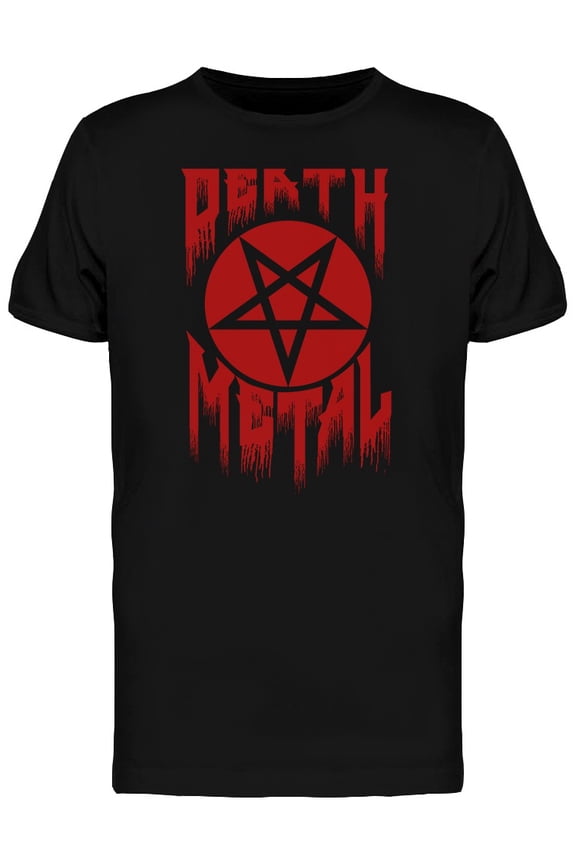 Red Death Metal Pentagram T-Shirt Men -Image by Shutterstock, Male 3X-Large