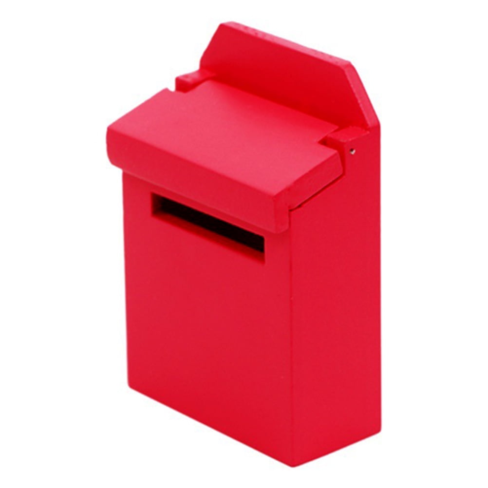 Red Decor Mini Mailboxes For Kids Playhouse Wooden Micro Scene
