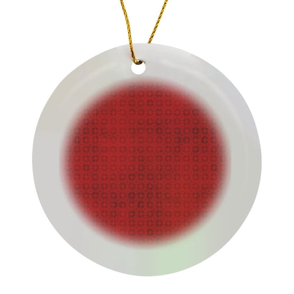 3drose, Red Decorated Circle Pattern, Circle Porcelain Ornament