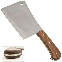  Juvale Stainless Steel Meat Cleaver Knife with Wooden Handle,  Heavy Duty Bone Chopper for Butcher, Slicing Vegetables (8 In) : Home &  Kitchen