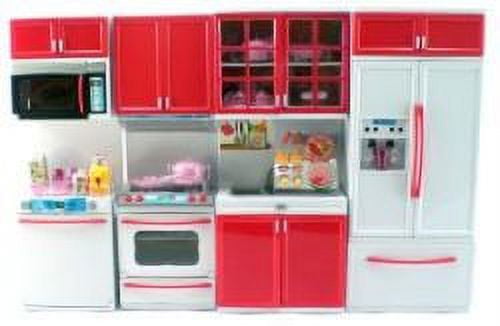 Deluxe Red Modern Barbie Size Kitchen Set with Djibouti Ubuy