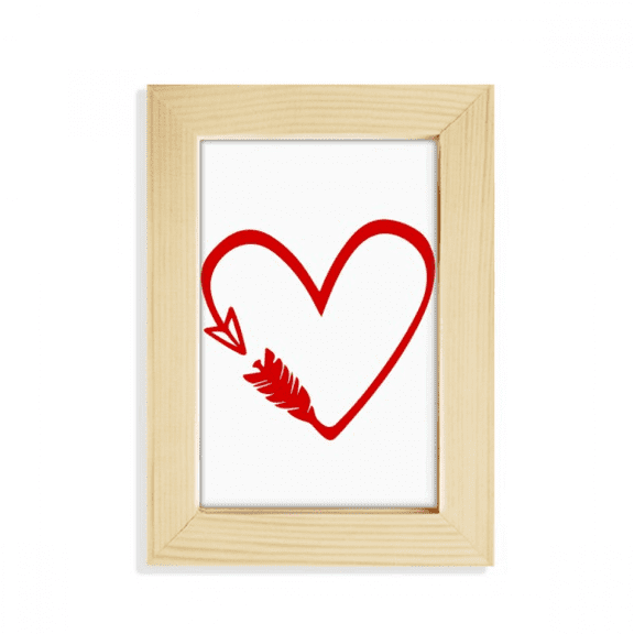 Red Design Arrow Heart Illustration Desktop Display Photo Frame Picture Art Painting 5x7 inch