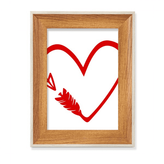 Red Design Arrow Heart Illustration Desktop Wooden Photo Frame Display Picture Art Painting Multiple Sets