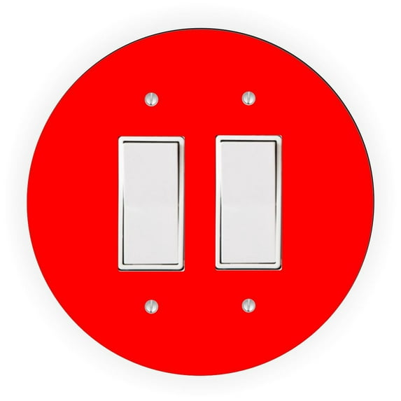 Red Design - Round Light Switch Plate Cover - Double Rocker