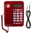 Red Desk Phone Home Business Landline Wired Telephone Caller ID Fixed