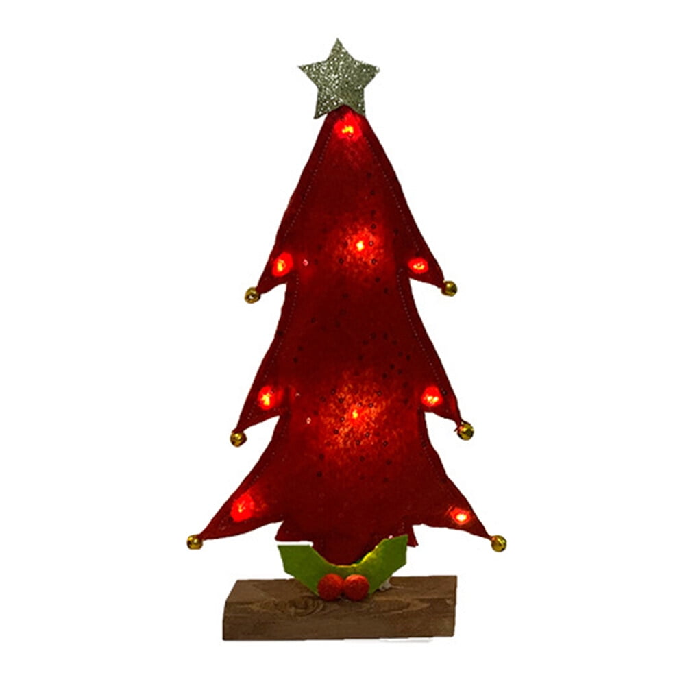 Red Desktop Christmas Tree Light Mini LED Small Christmas Tree Customer Brings 2 AA Batteries