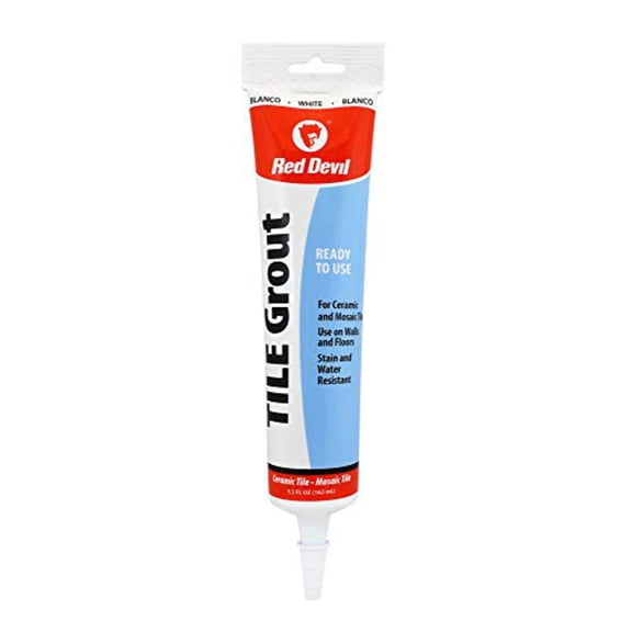 Red Devil 0425 Pre-Mixed Tile Grout Repair Squeeze Tube, 5.5 oz, White