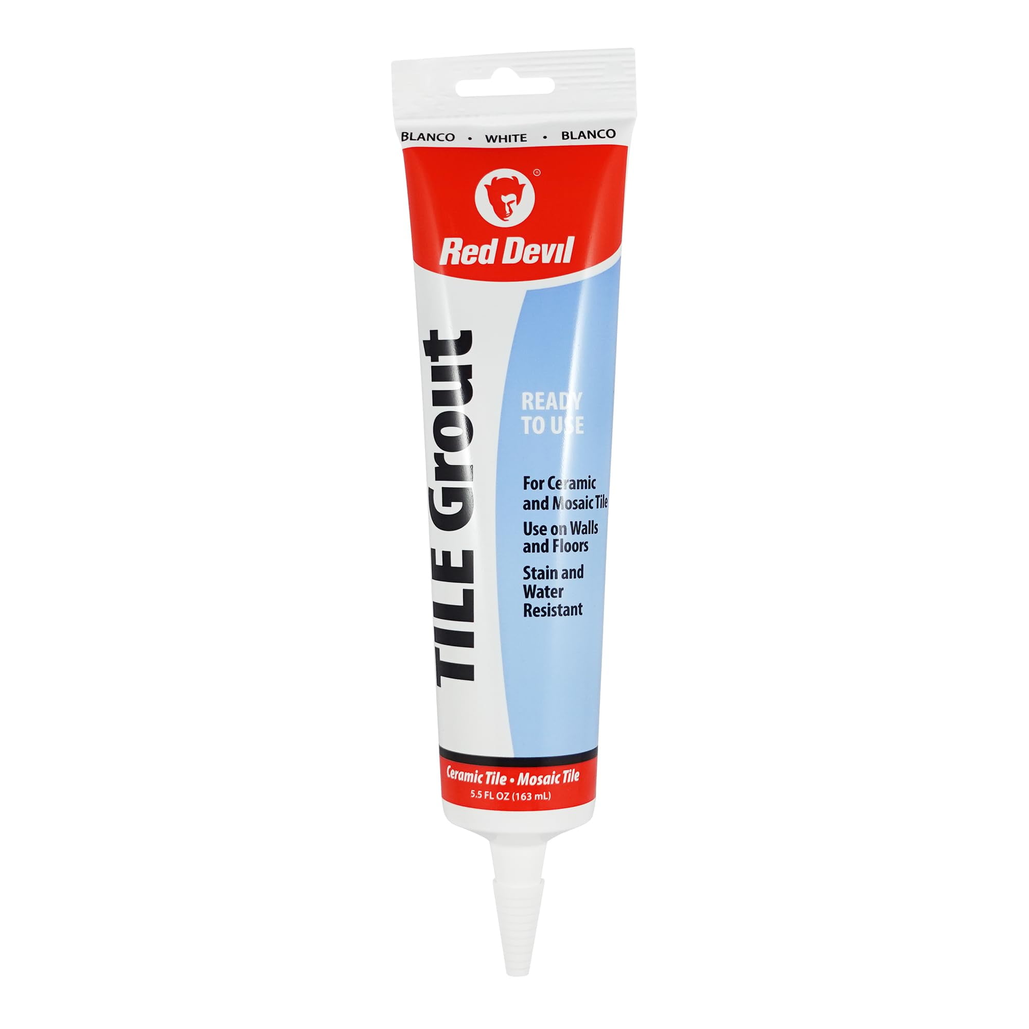Red Devil 0425 PreMixed Tile Grout Squeeze Tube, 5.5 oz., White