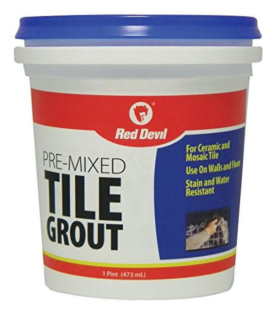 White Acrylic Pre-Mixed Tile Grout in 1 Pint Tub