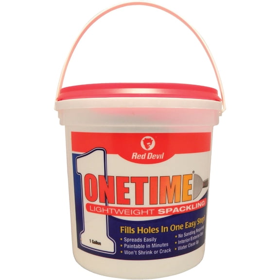 Red Devil 0541 ONETIME Lightweight Spackle Wall Repair, Spackling for Holes Drywall, 1 Gallon, White, Made in USA