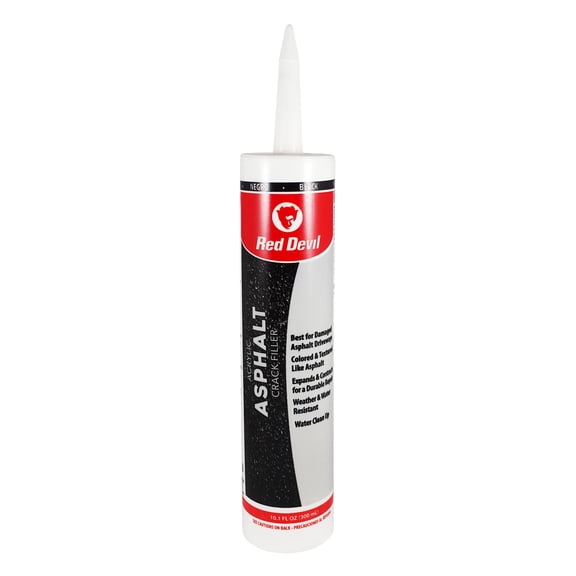 Red Devil 0637 Asphalt Crack Filler Sealant ? Black Acrylic Driveway Sealer for Cracks & Joints, Forms a Water-Resistant Seal, 10.1 fl oz