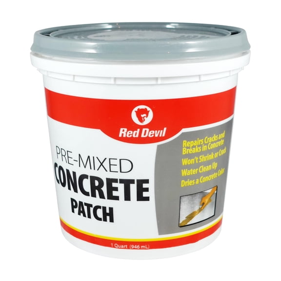 Red Devil 0644 Pre-Mixed Concrete Patch, 1 Quart, Pack of 6, Gray, 6 Pack