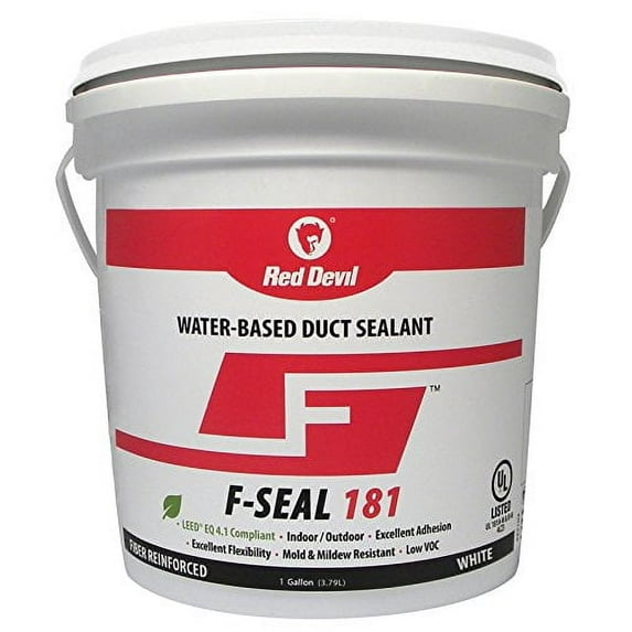 Red Devil 0841DW F-Seal 181 Fiber Reinforced Water Based Duct Sealant, 1 Gallon, White