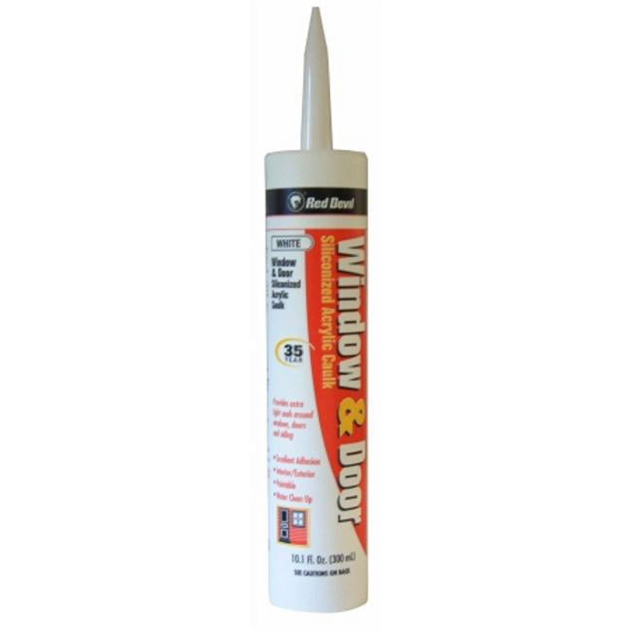 White Siliconized Acrylic Window and Door Caulk, 10.1 oz